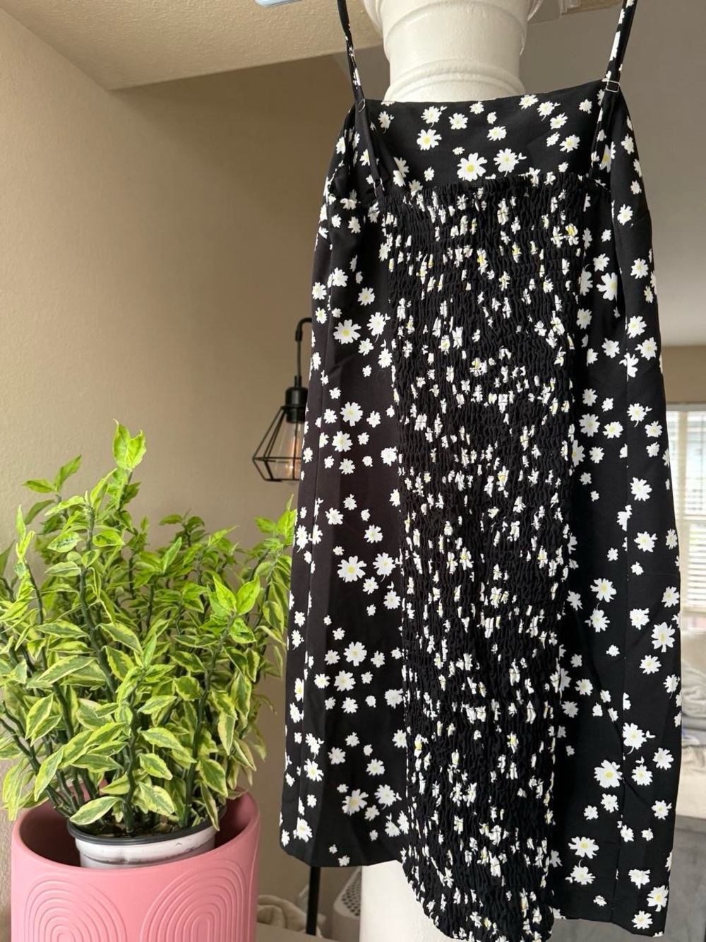 Princess Polly Black & White Floral Spaghetti-Strap Mini Dress - Picture 3 of 4